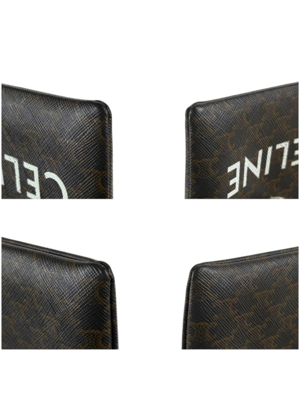 Celine Coin & Card Case Triomphe Canvas Mini Wallet Fragment Black Macadam - Picture 7 of 14